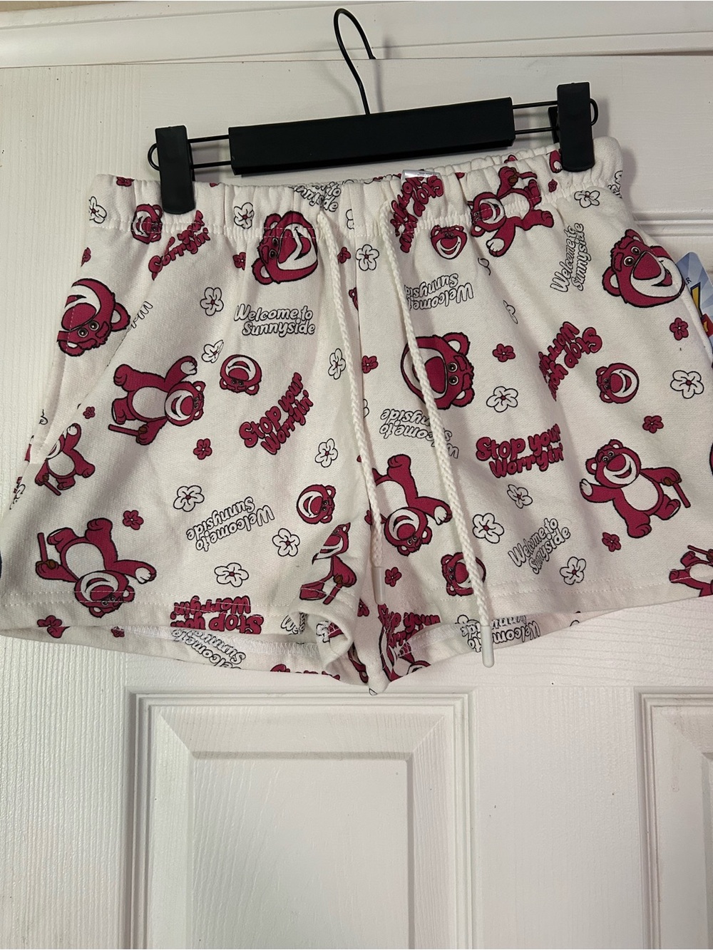 Disney Toy Story women’s Lotso Print lounge shorts.